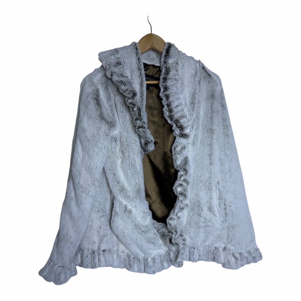 Women's Faux Fur Jacket - Light Gray